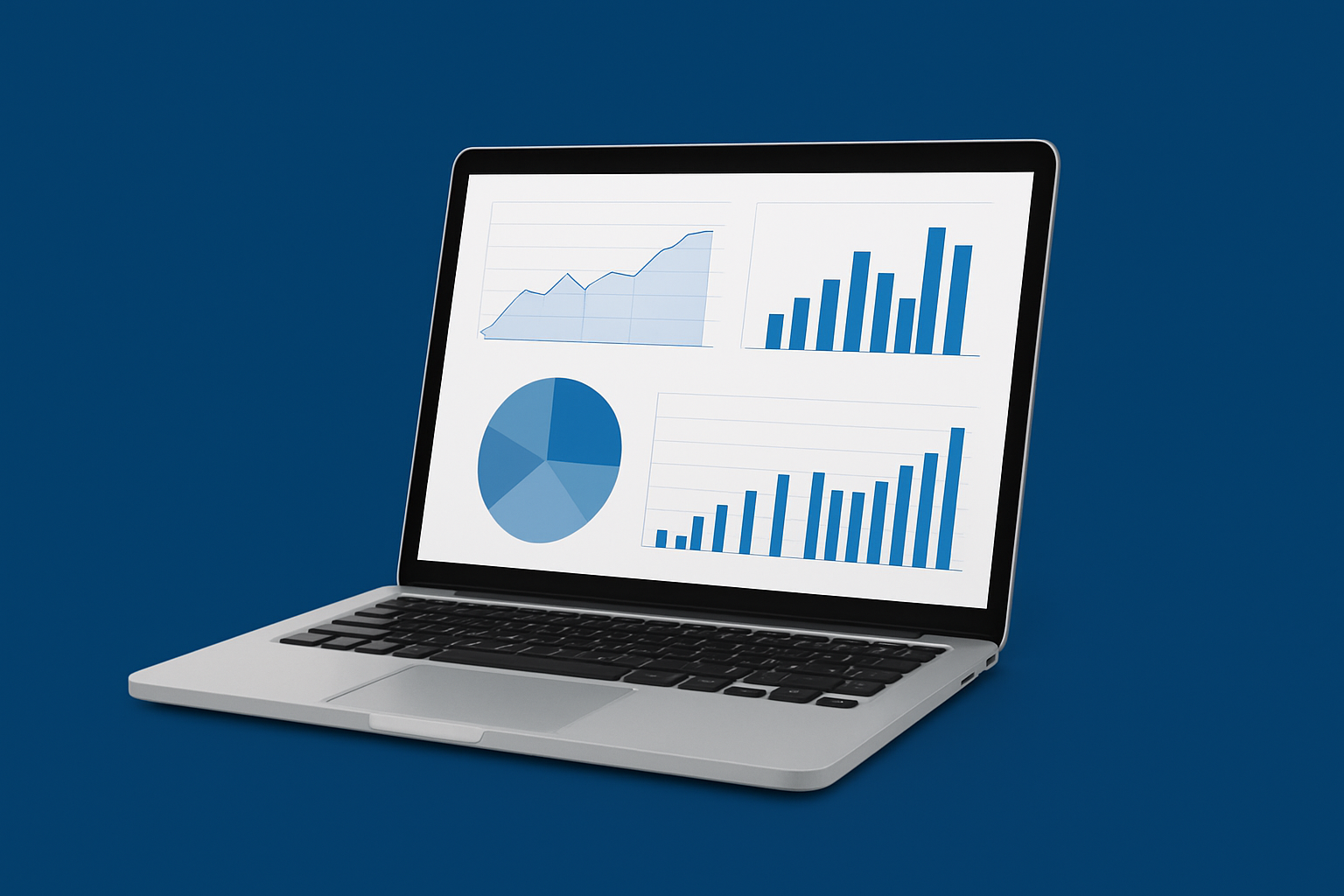 Dashboard mit Diagrammen und Finanzkennzahlen